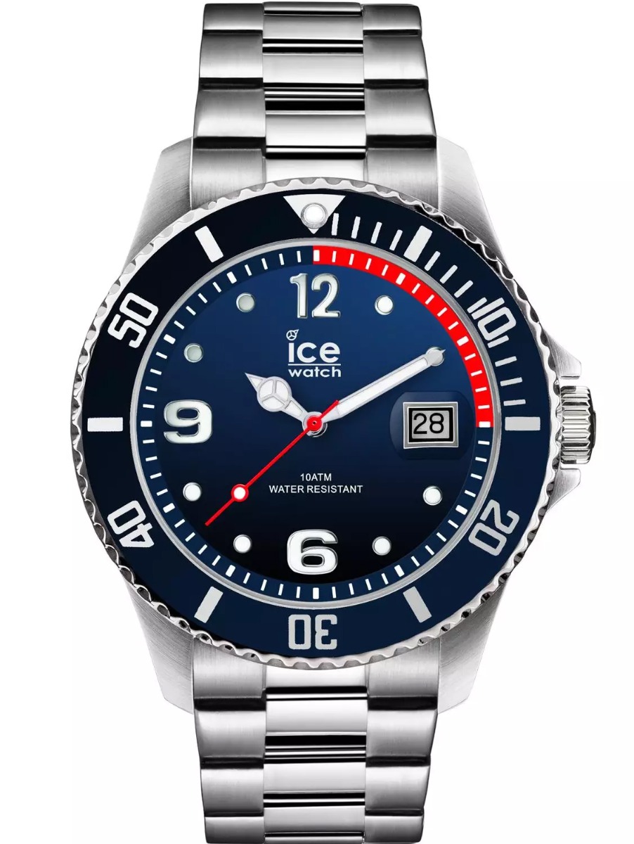 Ice Steel Marine Silver 015775 - Quartz - Silver - Herrklocka - Rostfri stål - Härdat mineralglas