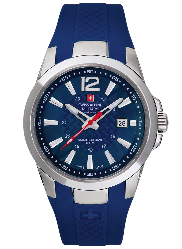 Swiss Alpine Military Combat Air 7058.1835SAM - Quartz - Silver - Herrklocka - Silikon - Safir