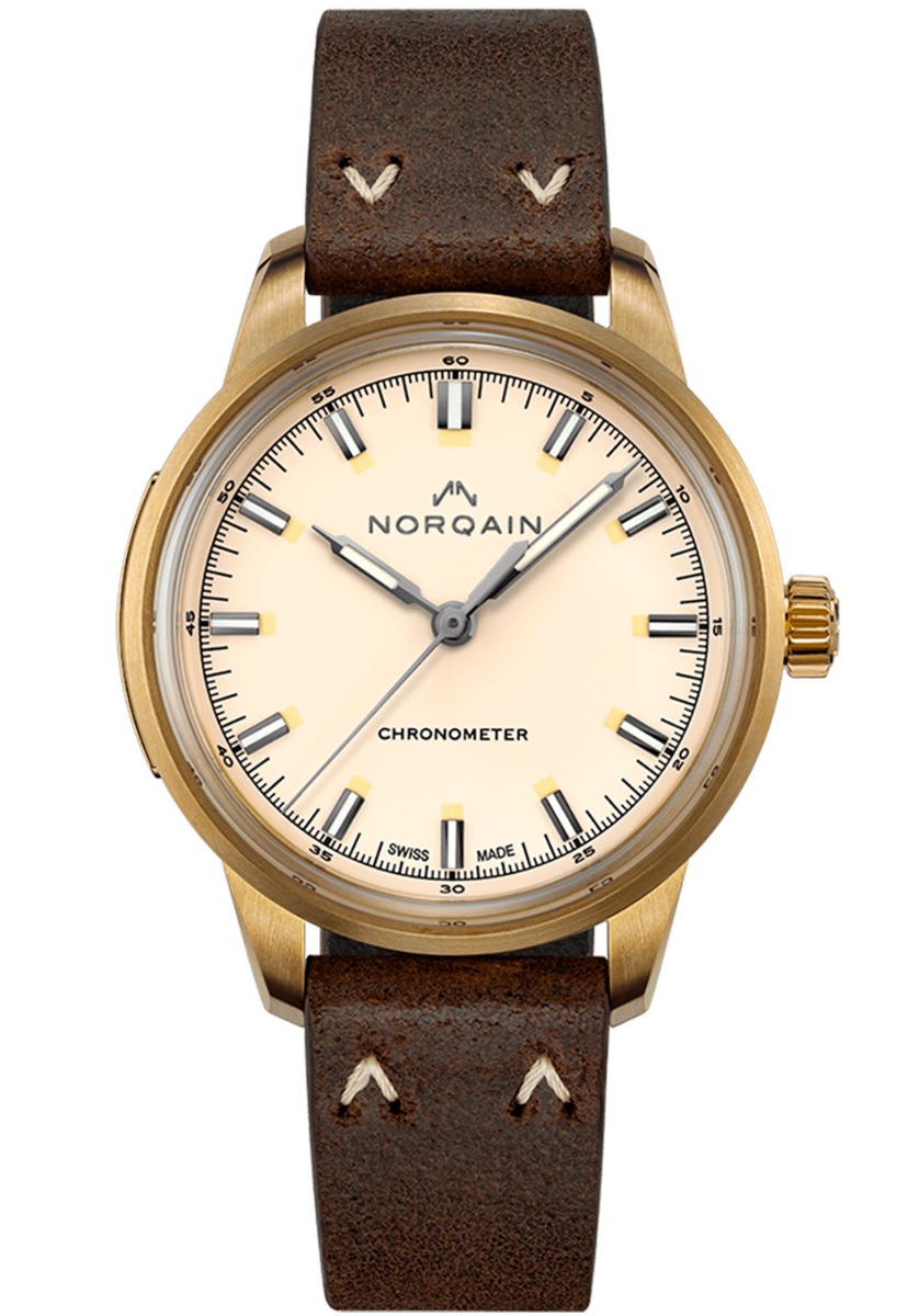 Norqain Freedom 60 39mm NNZ2001ZA/C206/18EO.16Z - Automatisk - Guld - Herrklocka - Läder - Safir