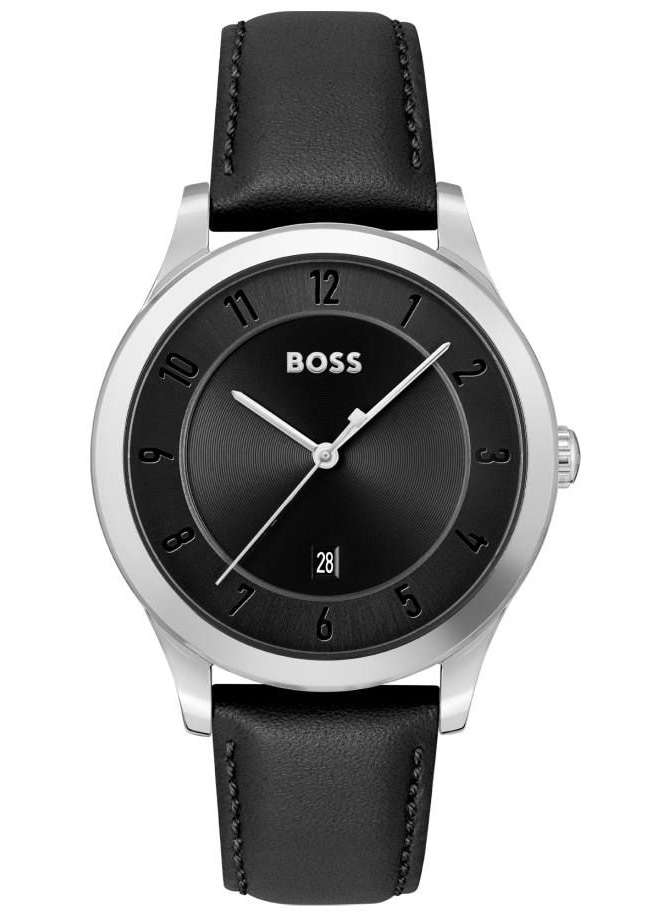 BOSS Purity 1513984 - Quartz - Silver - Herrklocka - Läder - Härdat mineralglas