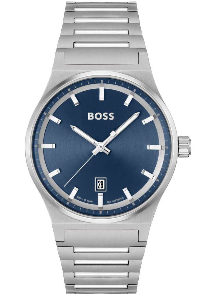 BOSS Candor 1514076 - Quartz - Silver - Herrklocka - Rostfri stål - Härdat mineralglas