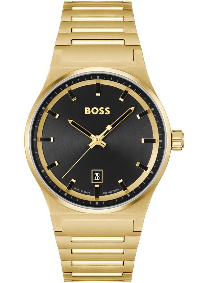 BOSS Candor 1514077 - Quartz - Guld - Herrklocka - Rostfri stål - Härdat mineralglas