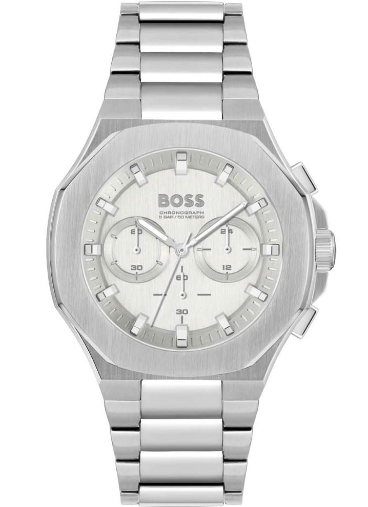 BOSS Taper 1514087 - Quartz - Silver - Herrklocka - Rostfri stål - Härdat mineralglas