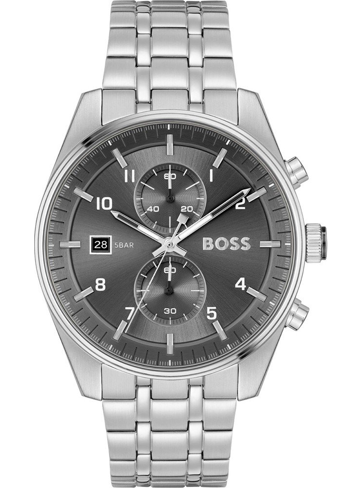 BOSS Skytraveller 1514151 - Quartz - Silver - Herrklocka - Rostfri stål - Härdat mineralglas