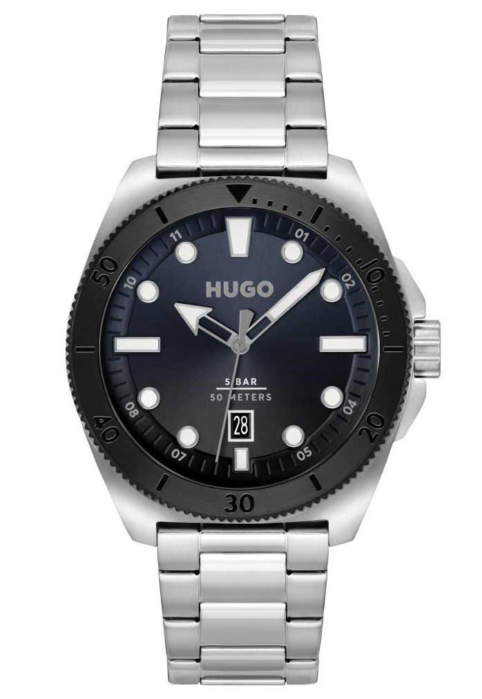 HUGO #Visit Casual 1530305 - Quartz - Guld - Herrklocka - Rostfri stål - Härdat mineralglas