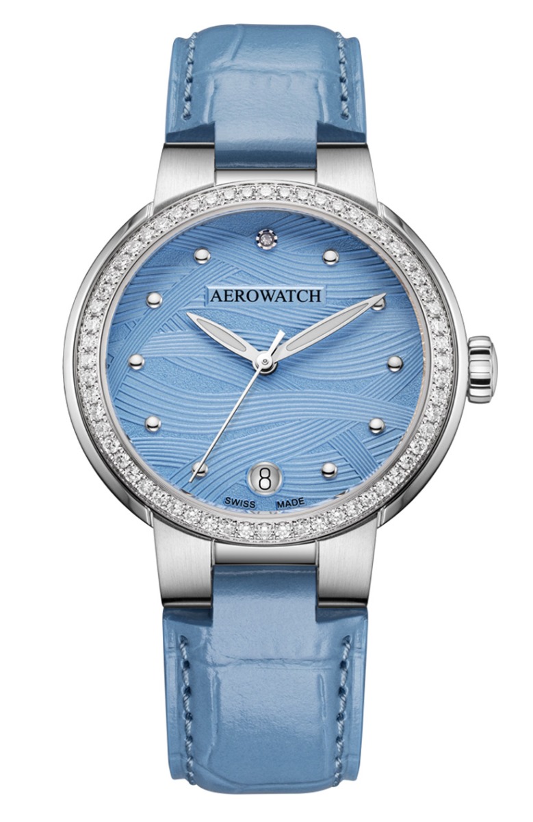 Aerowatch Harmonie Lady Automatic A 60106 AA01 DIA - Automatisk - Silver - Damklocka - Läder - Safir