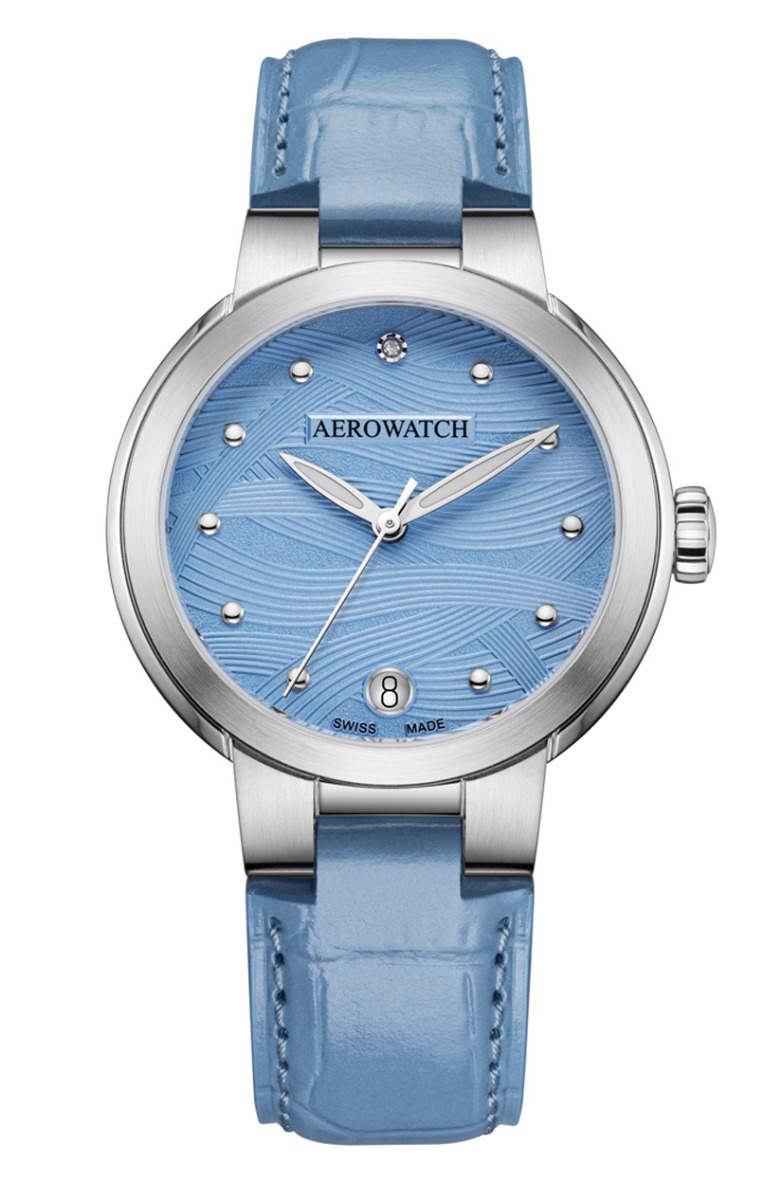 Aerowatch Harmonie Lady Automatic A 60106 AA01 - Automatisk - Silver - Damklocka - Läder - Safir