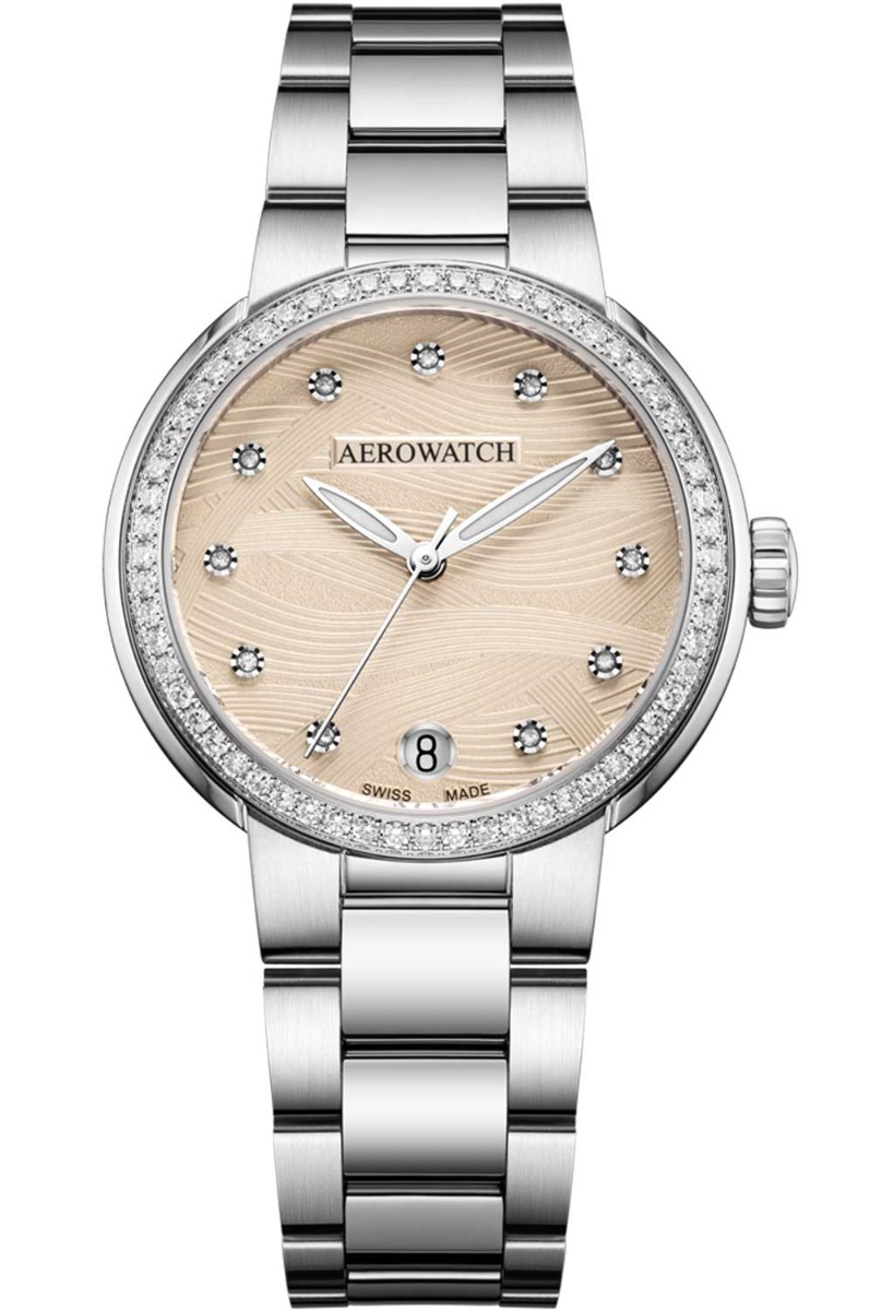 Aerowatch Harmonie Lady Automatic A 60106 AA02 DIA M - Automatisk - Silver - Damklocka - Rostfri stål - Safir