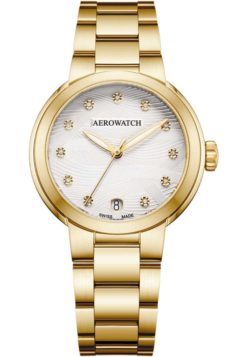 Aerowatch Harmonie Lady Automatic A 60106 JA03 M - Automatisk - Guld - Damklocka - Rostfri stål - Safir