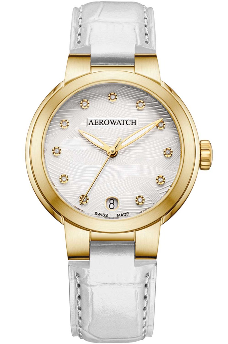 Aerowatch Harmonie Lady Automatic A 60106 JA03 - Automatisk - Guld - Damklocka - Läder - Safir