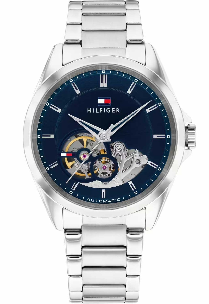Tommy Hilfiger Baker Automatic 1710716 - Automatisk - Silver - Herrklocka - Rostfri stål - Härdat mineralglas