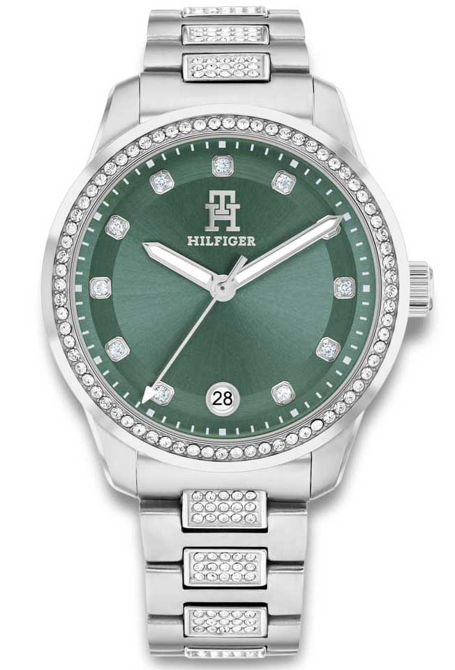 Tommy Hilfiger TH85 Crystals 1782759 - Quartz - Silver - Damklocka - Rostfri stål - Härdat mineralglas