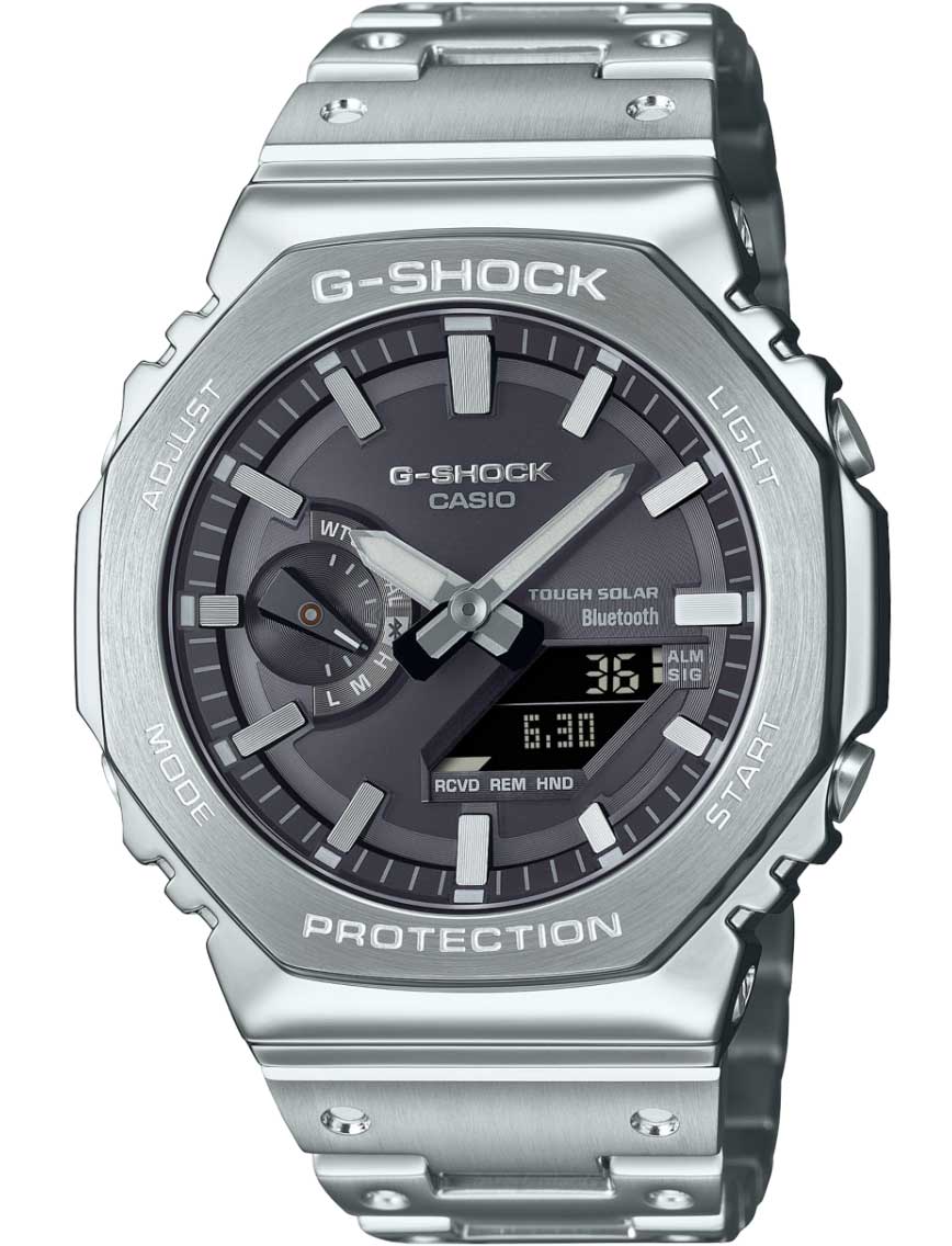 Casio G-Shock Full Metal GM-B2100SD-1AER - Analog-digital-mix - Silver - Herrklocka - Rostfri stål - Härdat mineralglas