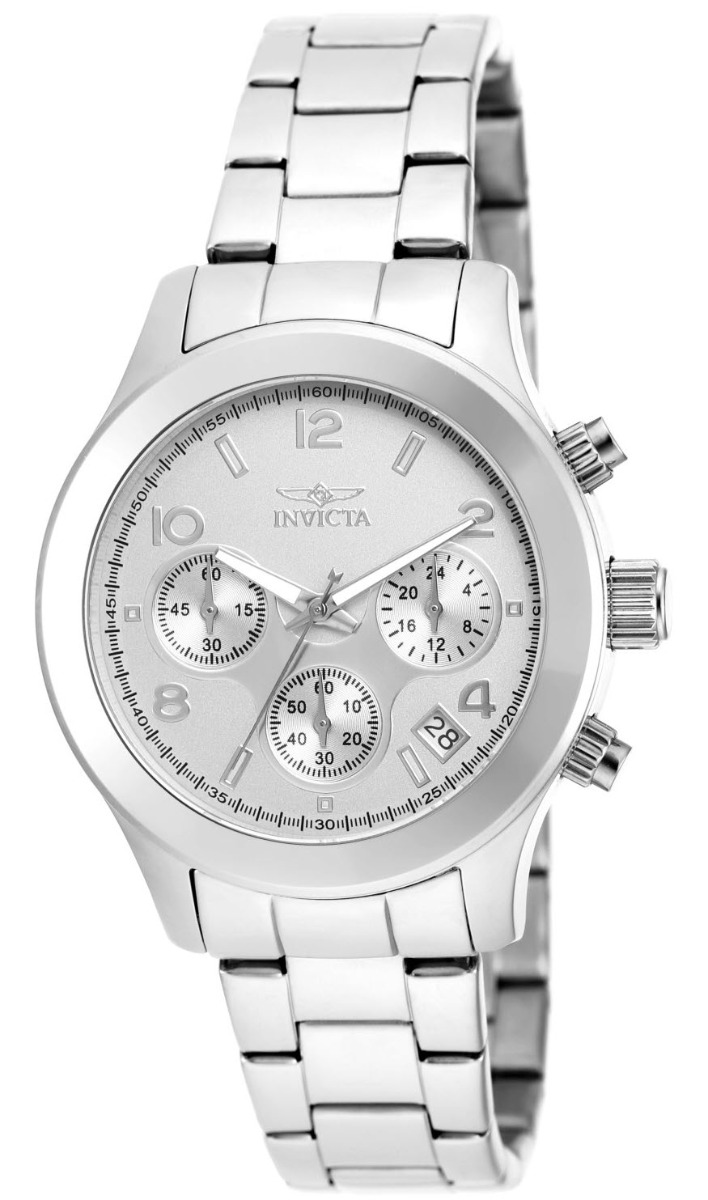 Invicta Angel Lady 38mm Stainless Steel Steel Silver Dial - Quartz - Silver - Damklocka - Rostfri stål - Safirbelagt mineralglas