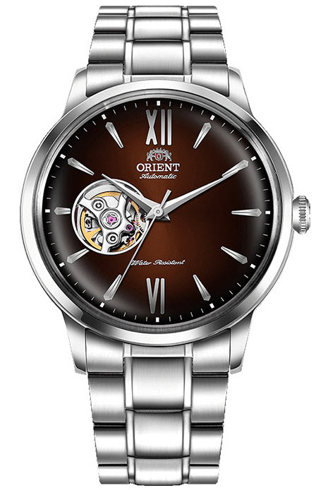 Orient Bambino Open Heart Automatic RA-AG0027Y - Automatisk - Silver - Herrklocka - Rostfri stål - Härdat mineralglas