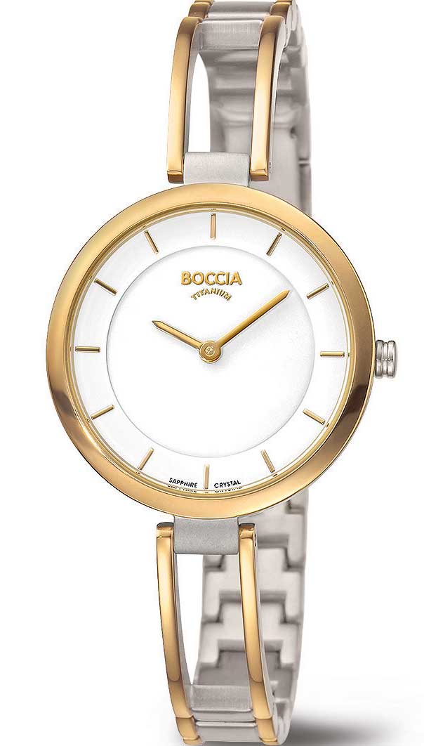 Boccia Titanium 3264-03 - Quartz - Guld - Damklocka - Rostfri stål - Safir