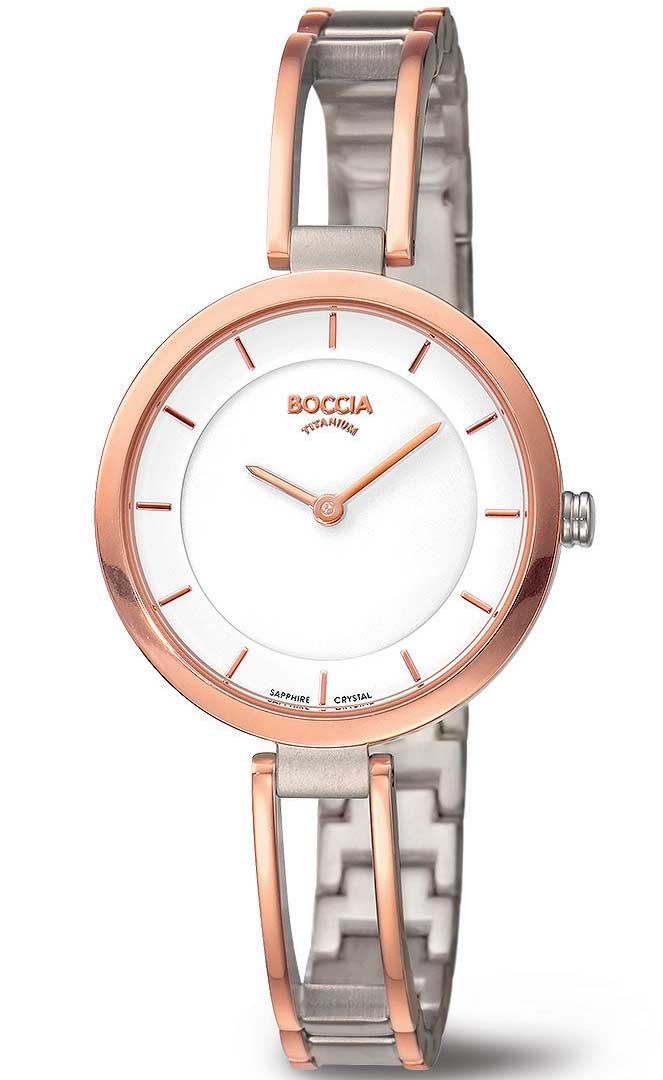 Boccia Titanium 3264-04 - Quartz - Rött guld - Damklocka - Rostfri stål - Safir