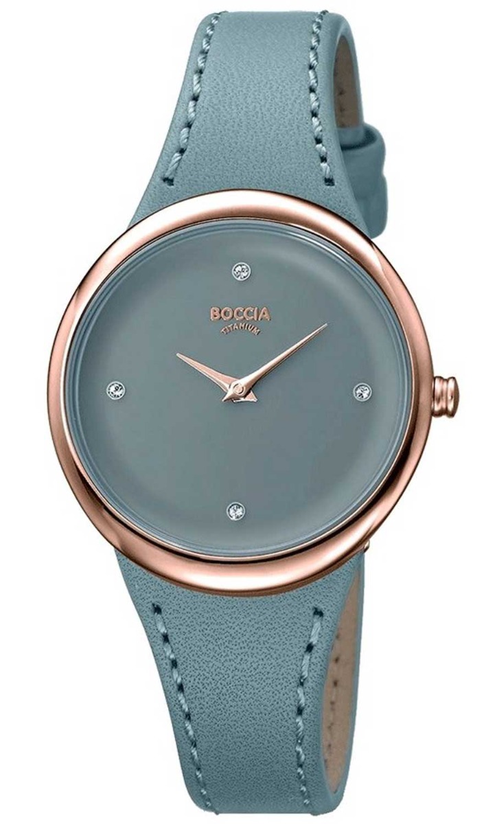 Boccia Titanium 3276-08 - Quartz - Rött guld - Damklocka - Läder - Härdat mineralglas