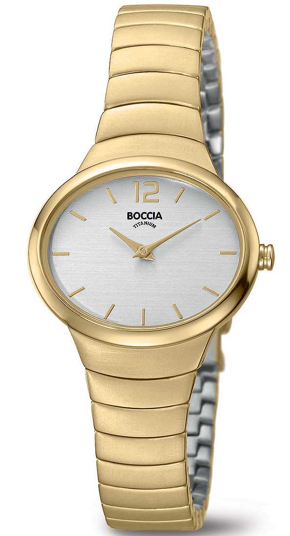 Boccia Titanium 3280-02 - Quartz - Guld - Damklocka - Rostfri stål - Härdat mineralglas