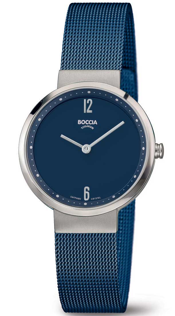 Boccia Titanium 3283-04 - Quartz - Silver - Damklocka - Mesh - Safir