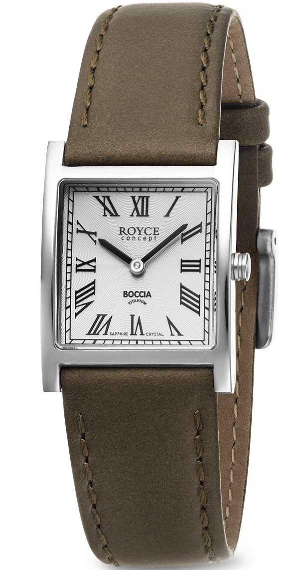 Boccia Titanium 3360-01 - Quartz - Silver - Damklocka - Läder - Safir