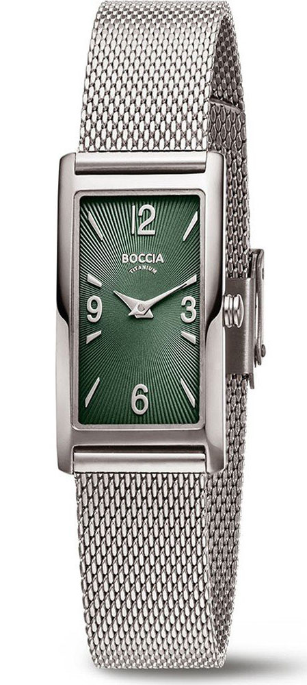 Boccia Titanium Ladies 3366-01 - Quartz - Silver - Damklocka - Mesh - Härdat mineralglas