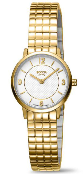 Boccia Titanium Ladies 3371-05 - Quartz - Guld - Damklocka - Titan - Safir