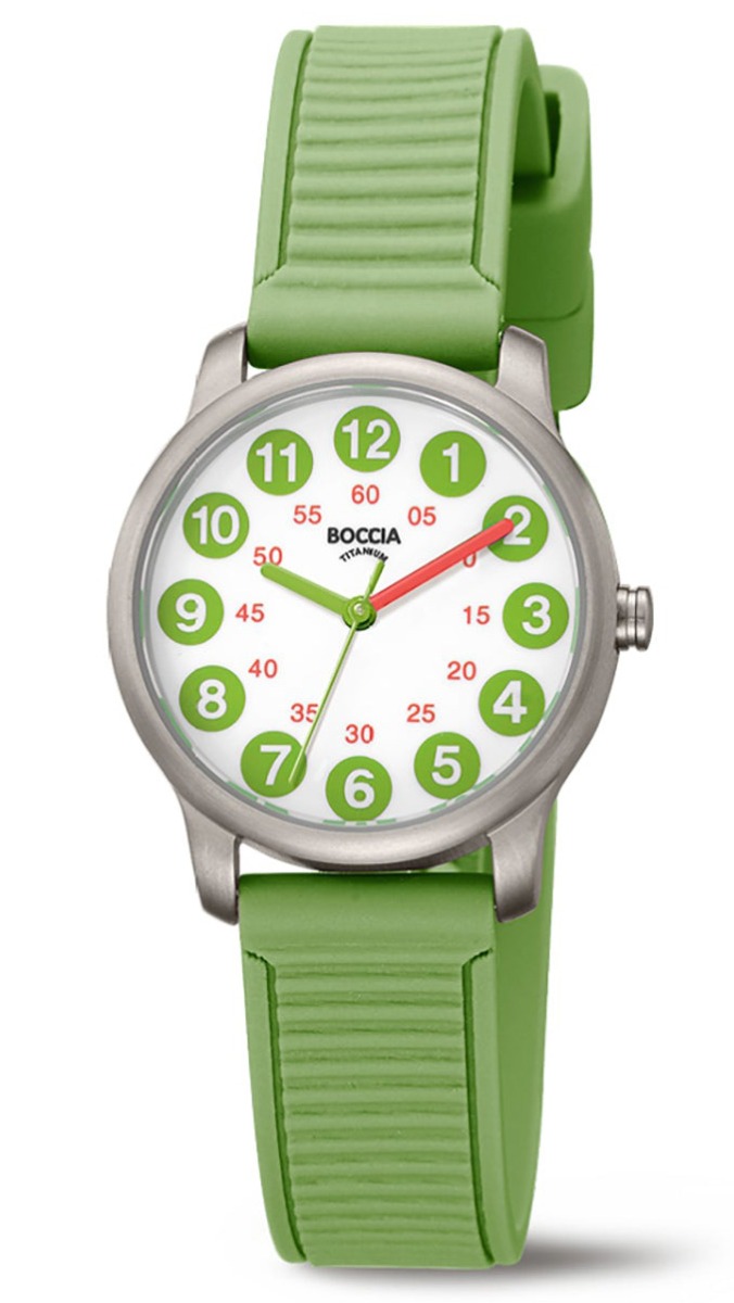 Boccia Titanium Children 3373-02 - Quartz - Grå - Barnklocka - Gummi - Härdat mineralglas