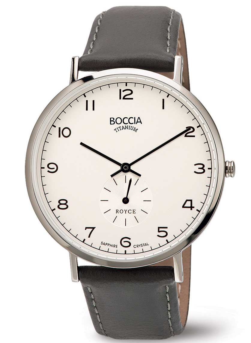 Boccia Titanium 3592-01 - Quartz - Silver - Herrklocka - Läder - Safir