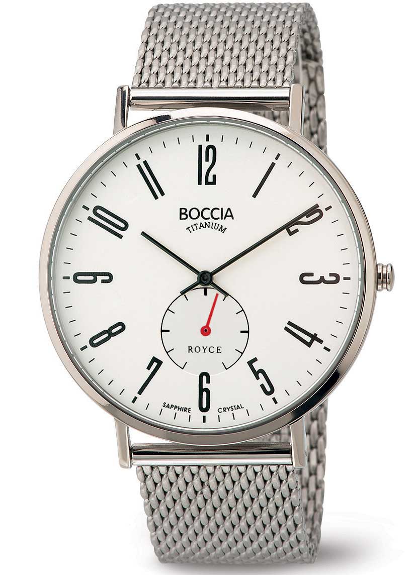 Boccia Titanium 3592-03 - Quartz - Silver - Herrklocka - Mesh - Safir