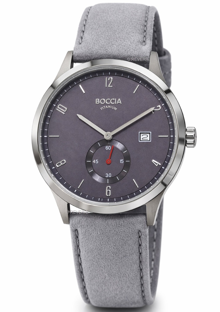 Boccia Titanium 3606-03 - Quartz - Silver - Herrklocka - Läder - Safir