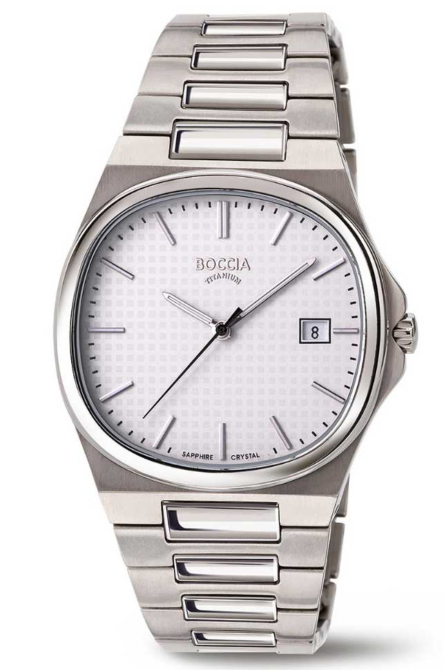 Boccia Titanium 3657-01 - Quartz - Silver - Unisex - Rostfri stål - Safir