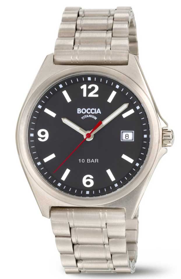 Boccia Titanium 3663-01 - Quartz - Silver - Unisex - Titan - Härdat mineralglas
