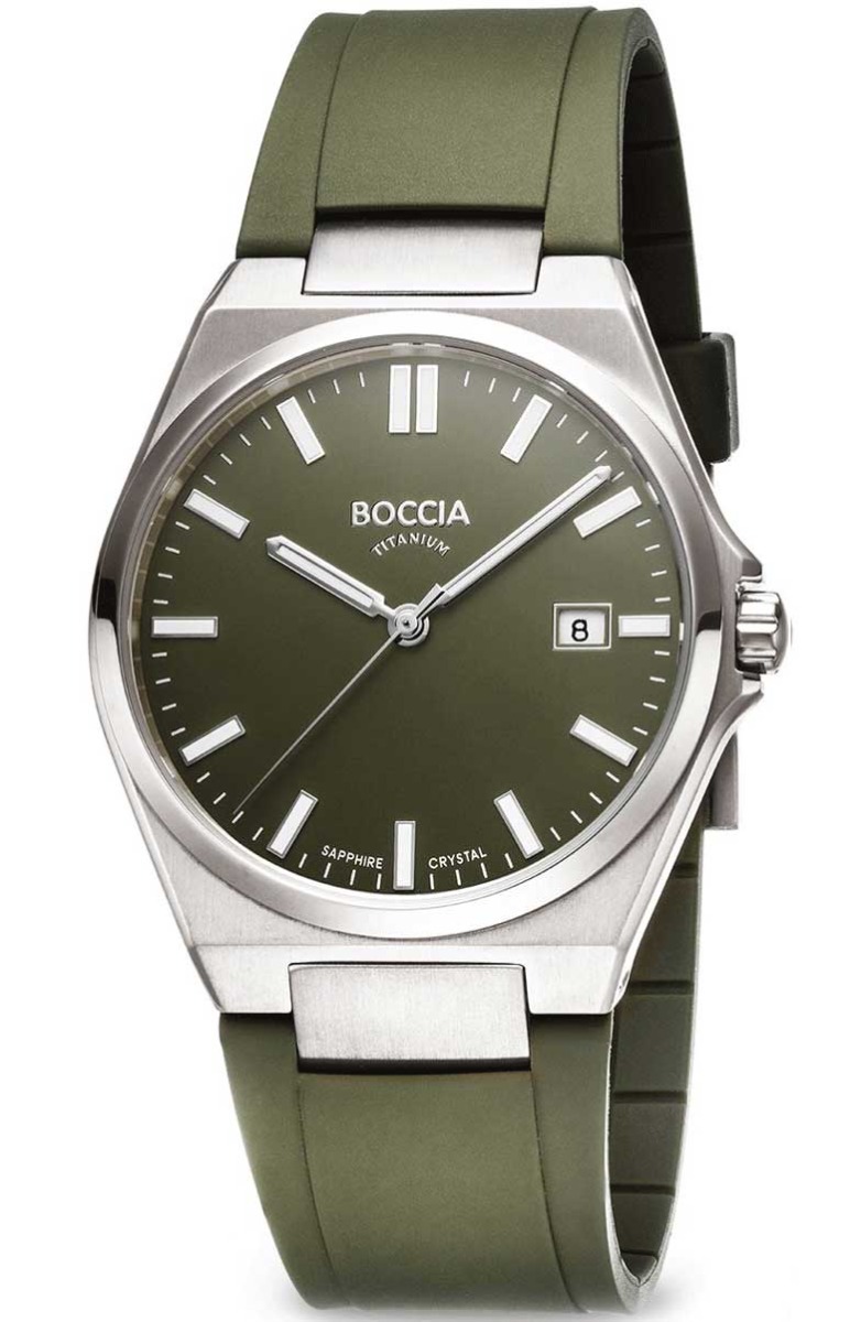 Boccia Titanium 3667-02 - Quartz - Silver - Herrklocka - Silikon - Safir