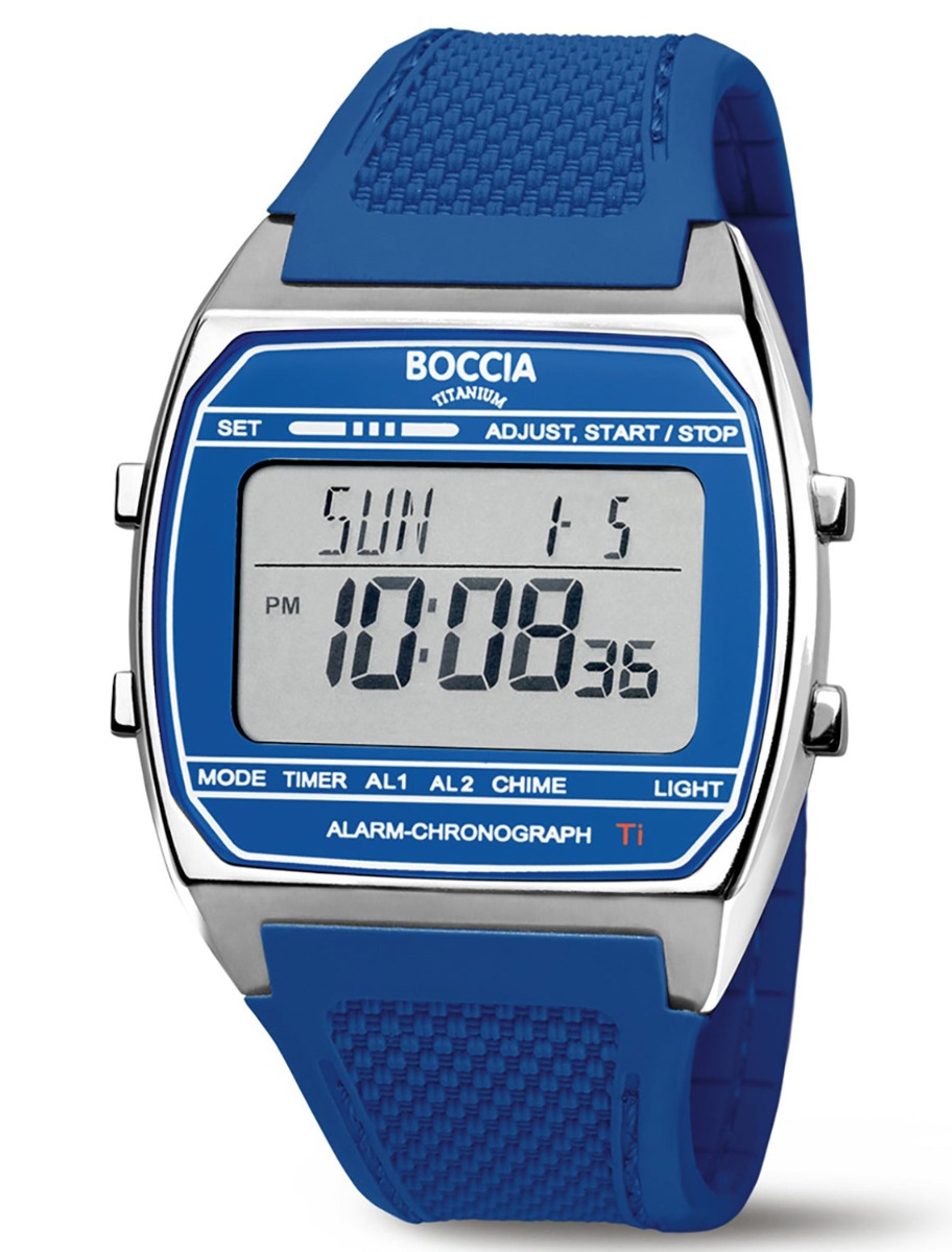 Boccia Titanium Sports 3738-02 - Digitalt - Silver - Unisex - Gummi - Härdat mineralglas