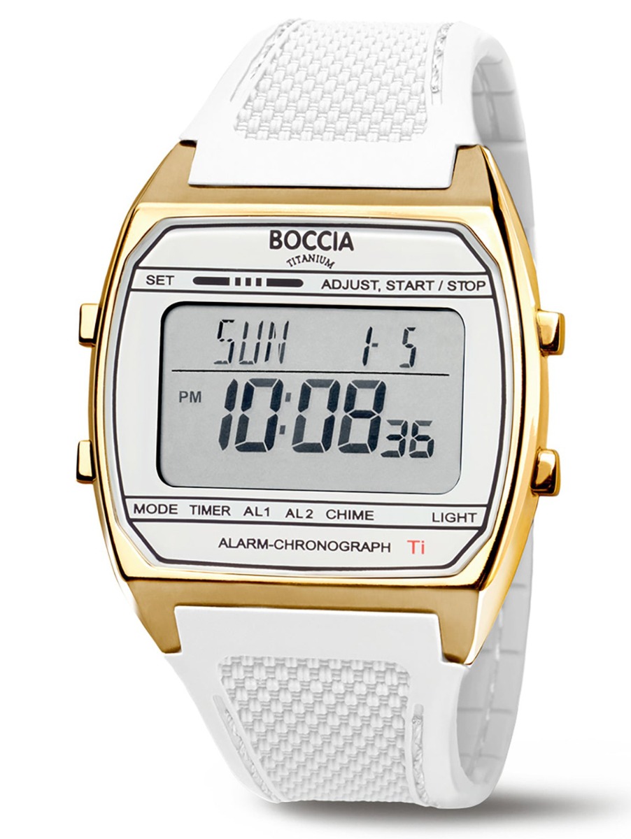 Boccia Titanium Sports 3738-04 - Digitalt - Guld - Unisex - Gummi - Härdat mineralglas