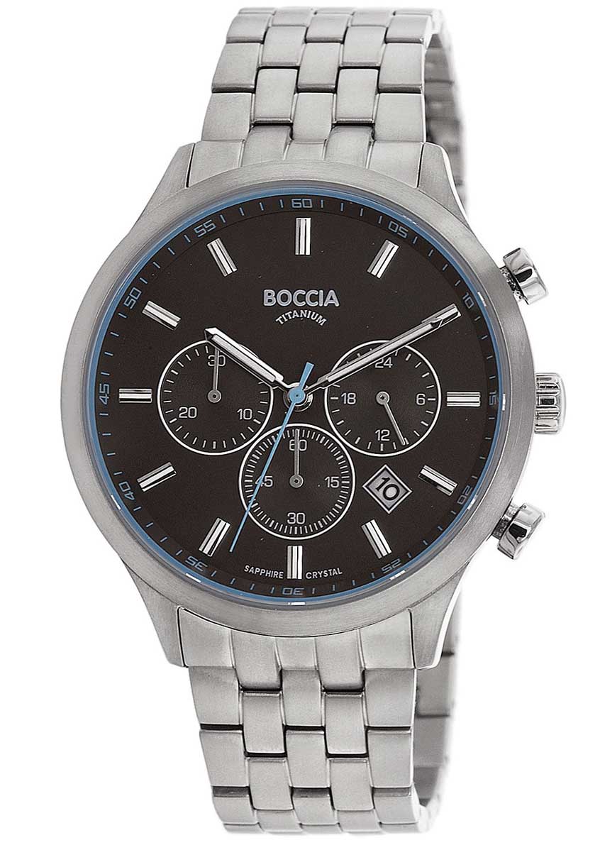 Boccia Titanium 3750-04 - Quartz - Silver - Herrklocka - Titan - Safir