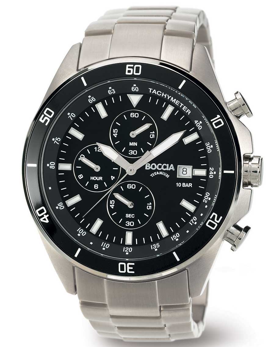 Boccia Titanium 3762-01 - Quartz - Silver - Herrklocka - Titan - Härdat mineralglas