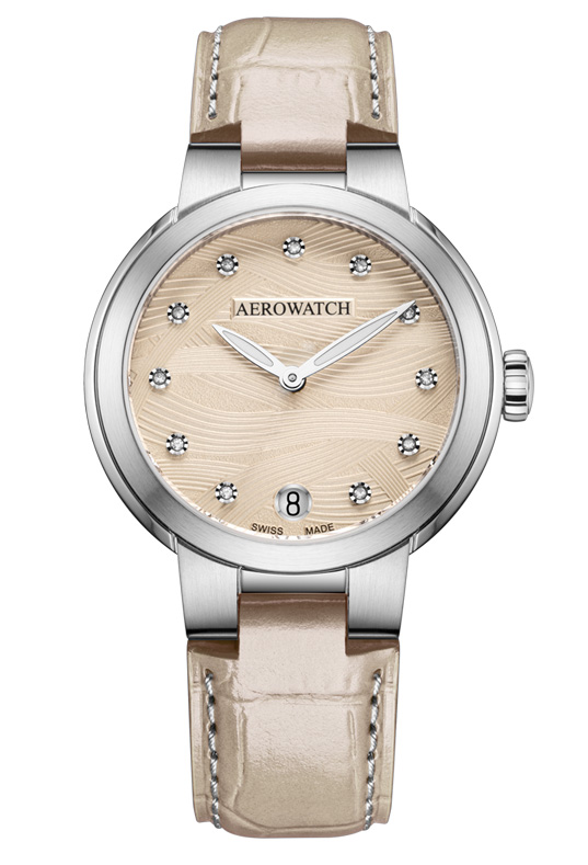 Aerowatch Harmonie Lady Quartz A 42107 AA02 - Quartz - Silver - Damklocka - Läder - Safir