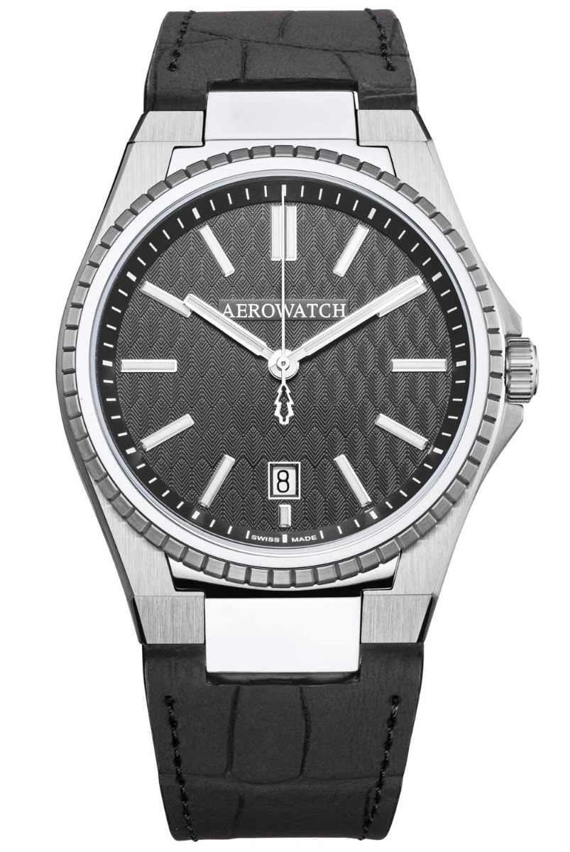 Aerowatch Milan Sport Automatic A 60998 AA03 - Automatisk - Silver - Herrklocka - Läder - Safir