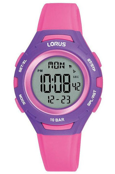 Lorus Sports R2395PX9 - Digitalt - Lila - Unisex - Silikon - Akryl