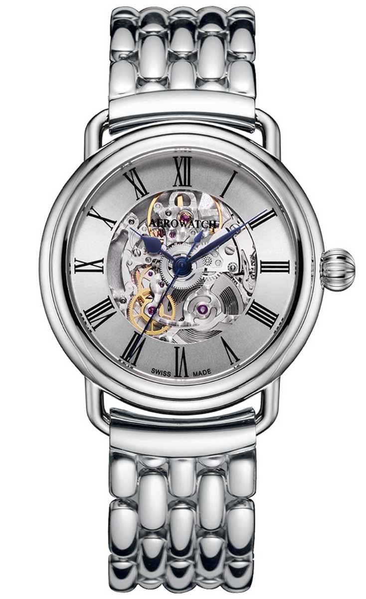 Aerowatch 1942 Skeleton Automatic A 60900 AA22 M - Automatisk - Silver - Herrklocka - Rostfri stål - Safir