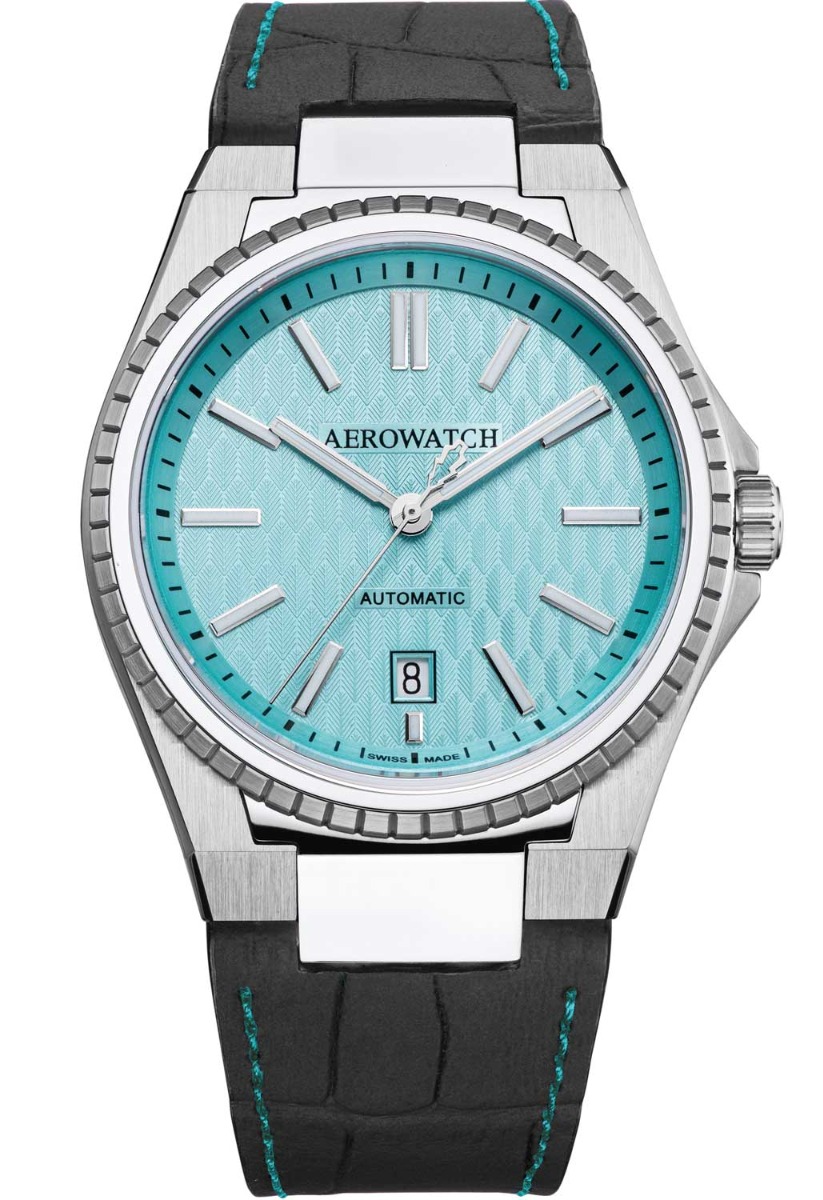 Aerowatch Milan Sport Automatic A 60998 AA05 - Automatisk - Silver - Herrklocka - Läder - Safir