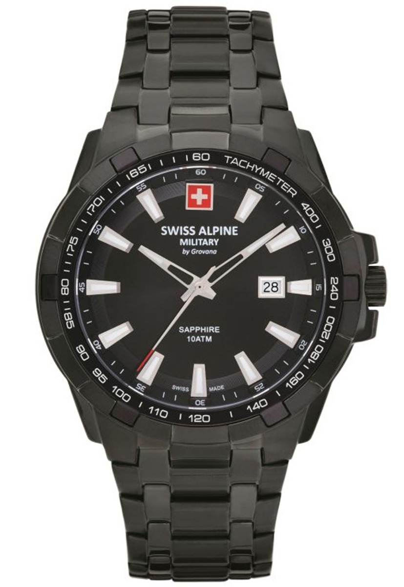 Swiss Alpine Military Star Fighter 7044.1277SAM - Quartz - Svart - Herrklocka - Rostfri stål - Safir