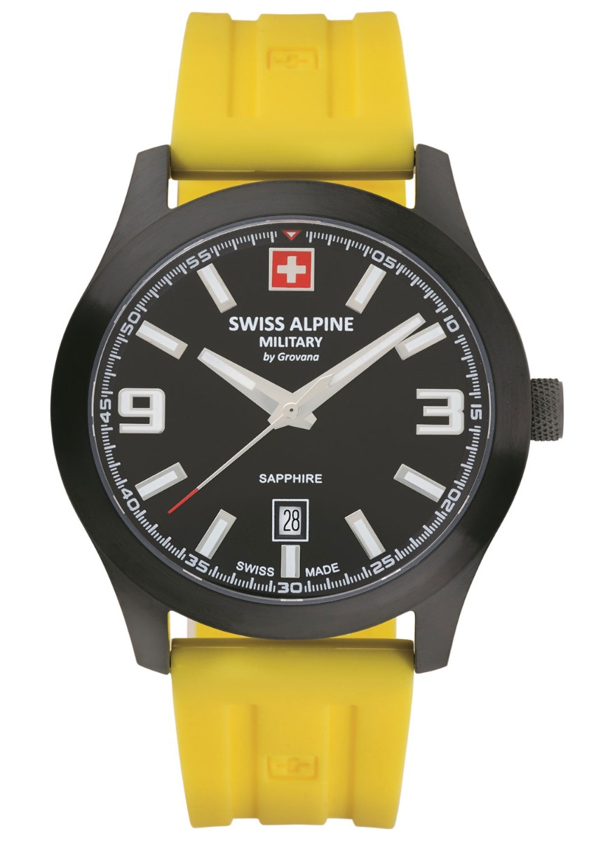Swiss Alpine Military Combat Pro 7056.1878SAM - Quartz - Svart - Herrklocka - Silikon - Safir