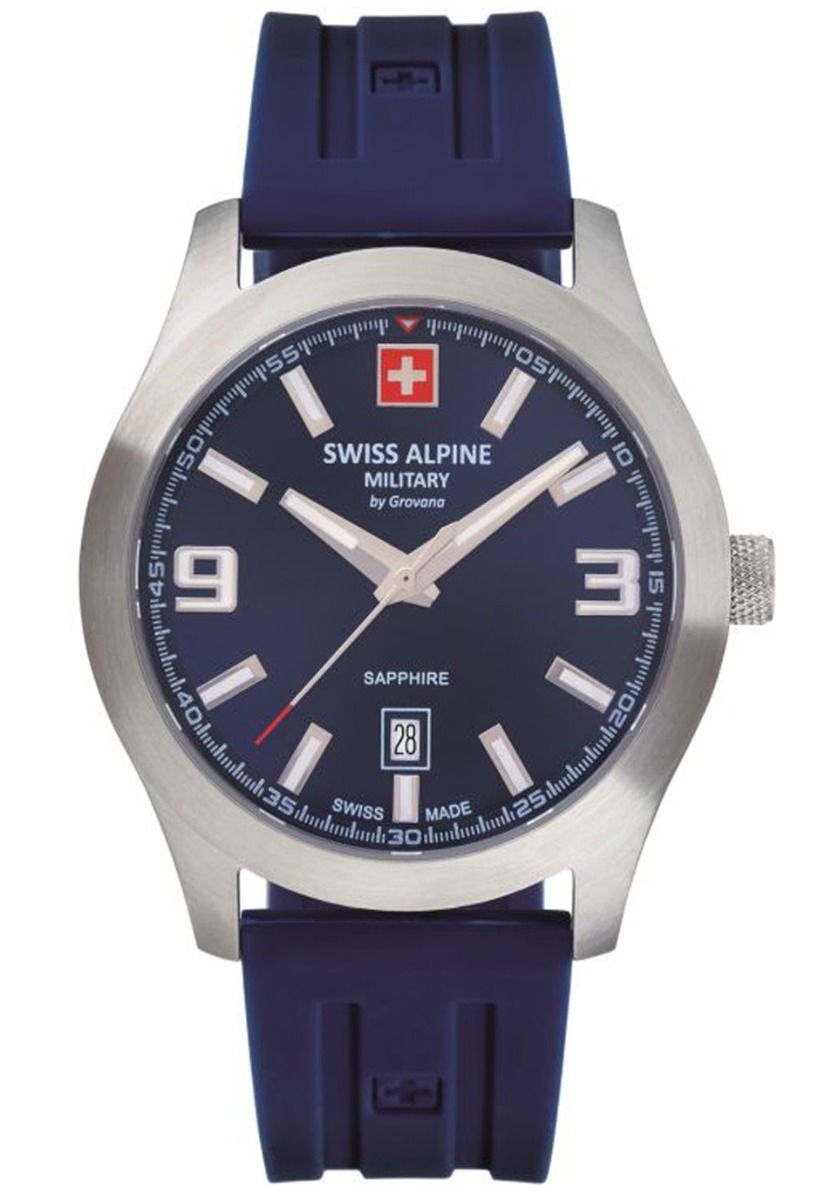 Swiss Alpine Military Combat Pro 7056.1835SAM - Quartz - Silver - Herrklocka - Silikon - Safir