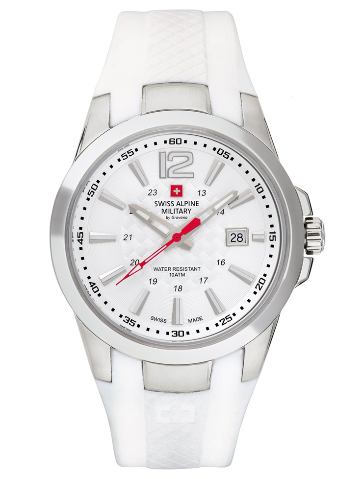 Swiss Alpine Military Combat Air 7058.1833SAM - Quartz - Silver - Herrklocka - Silikon - Safir