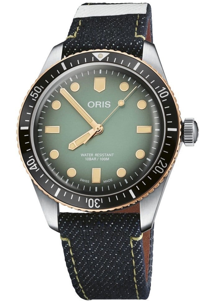 Oris Divers 65 Momotaro Edition 01 733 7707 4337-Set - Automatisk - Silver - Herrklocka - Läder - Safir