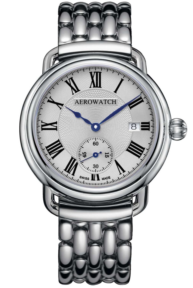 Aerowatch 1942 Small Second Automatic A 76983 AA02 M - Automatisk - Silver - Herrklocka - Rostfri stål - Safir