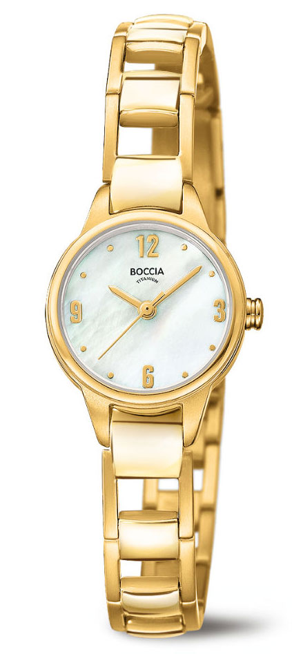 Boccia Titanium Ladies 3277-03 - Quartz - Guld - Damklocka - Titan - Härdat mineralglas